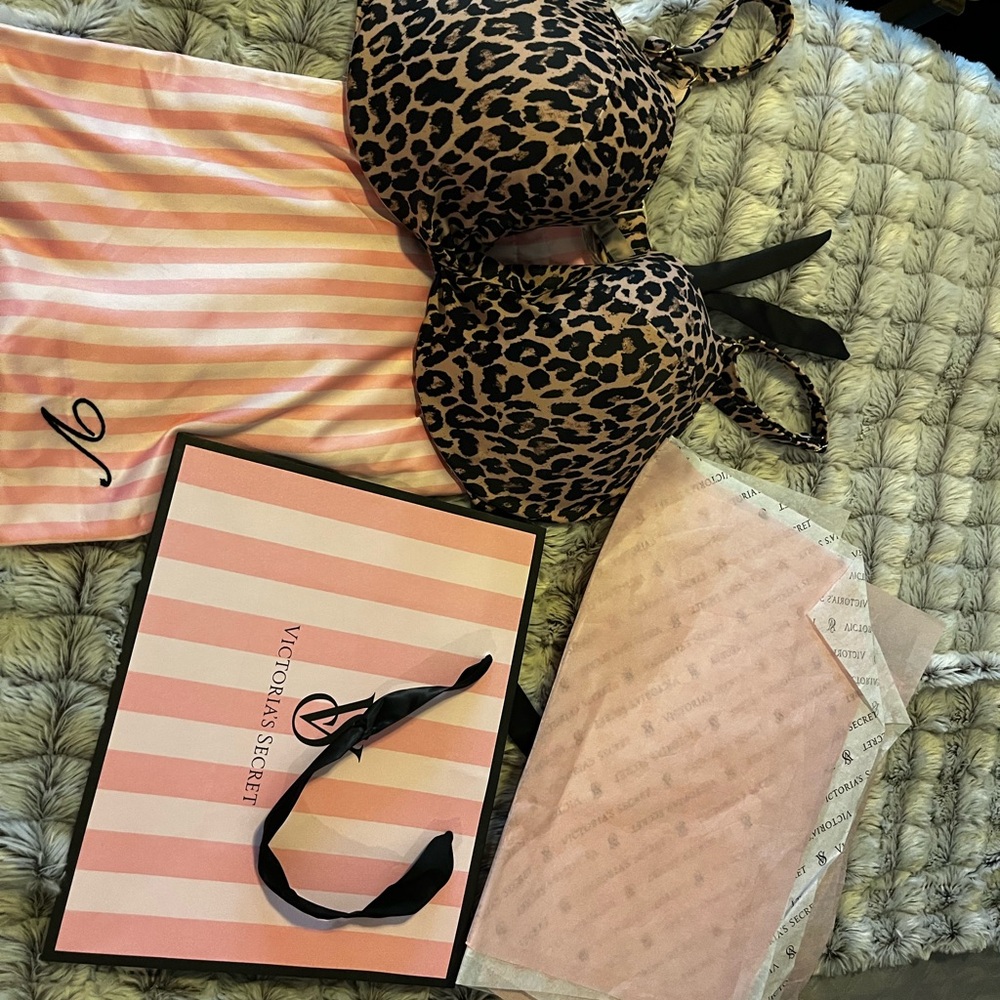 Victoria's Secret Animal Print  SWIM twisted front bikini top 40DD BEAUTIFUL!! - Picture 11 of 11